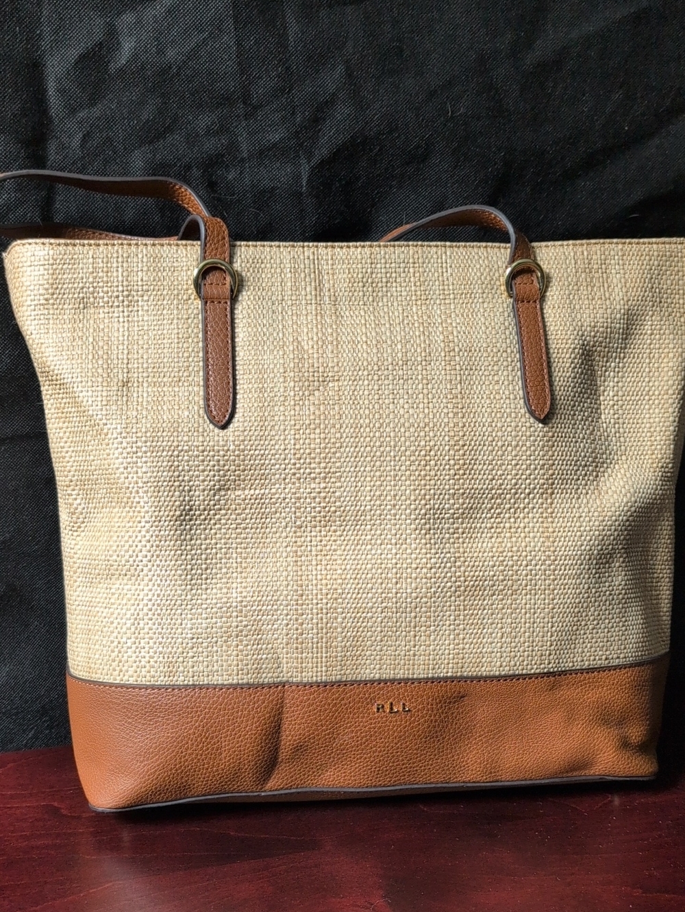 NWOT Ralph Lauren Beige & Cognac Leather Tote
